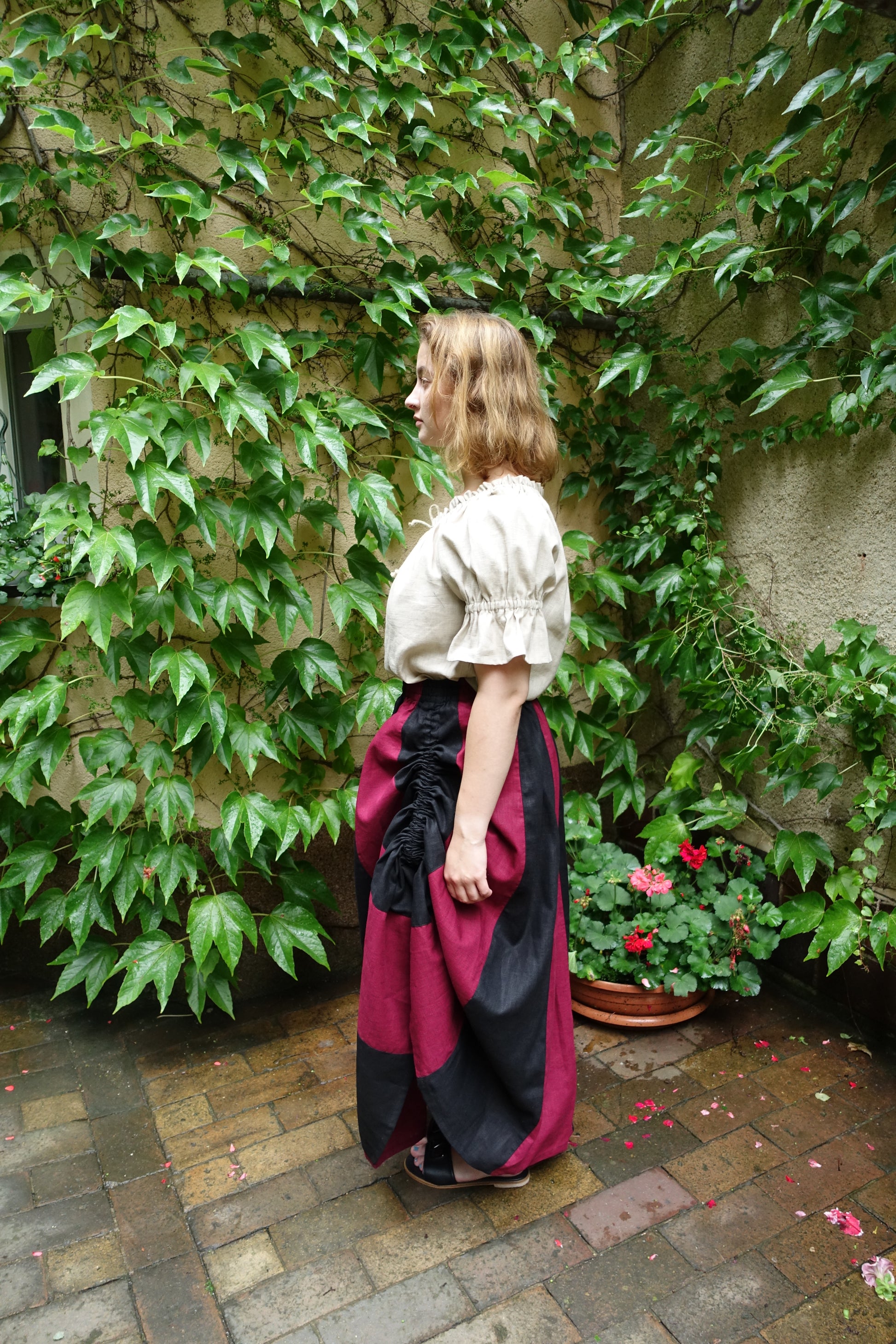 Blaudruck Greiz Kapuzenkleid Elisabeth