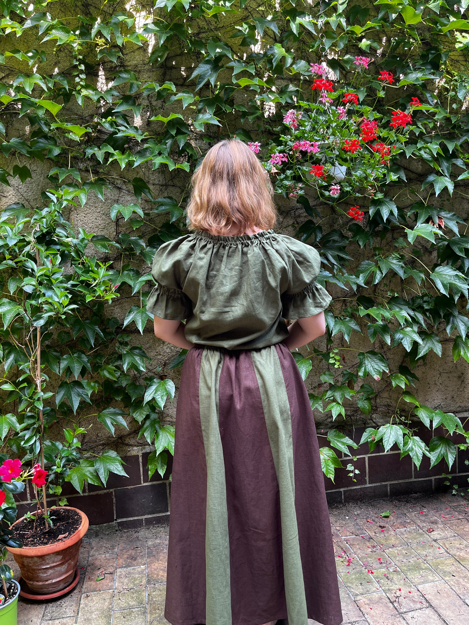 Blaudruck Greiz Bluse Elfride