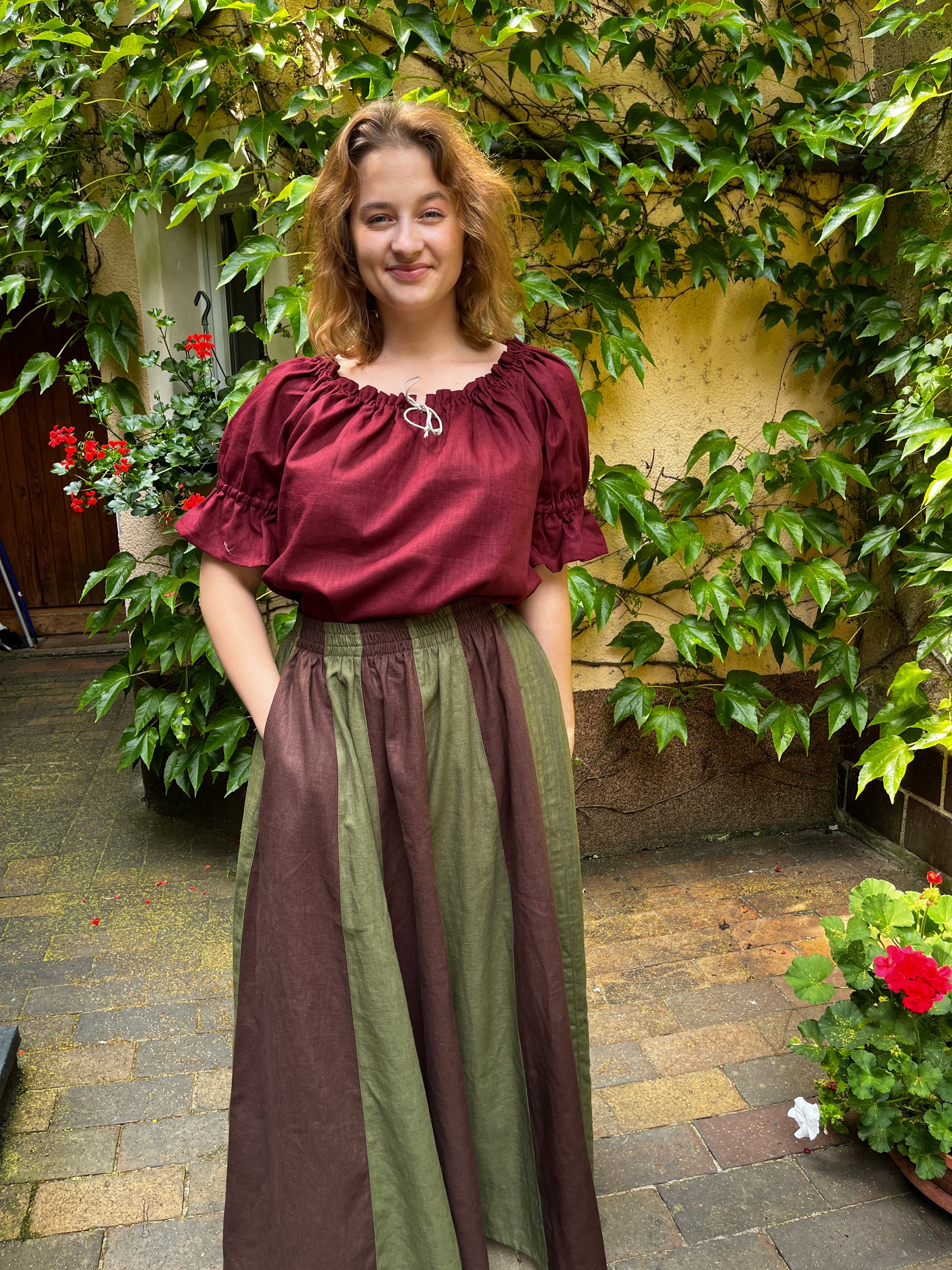 Blaudruck Greiz Bluse Elfride