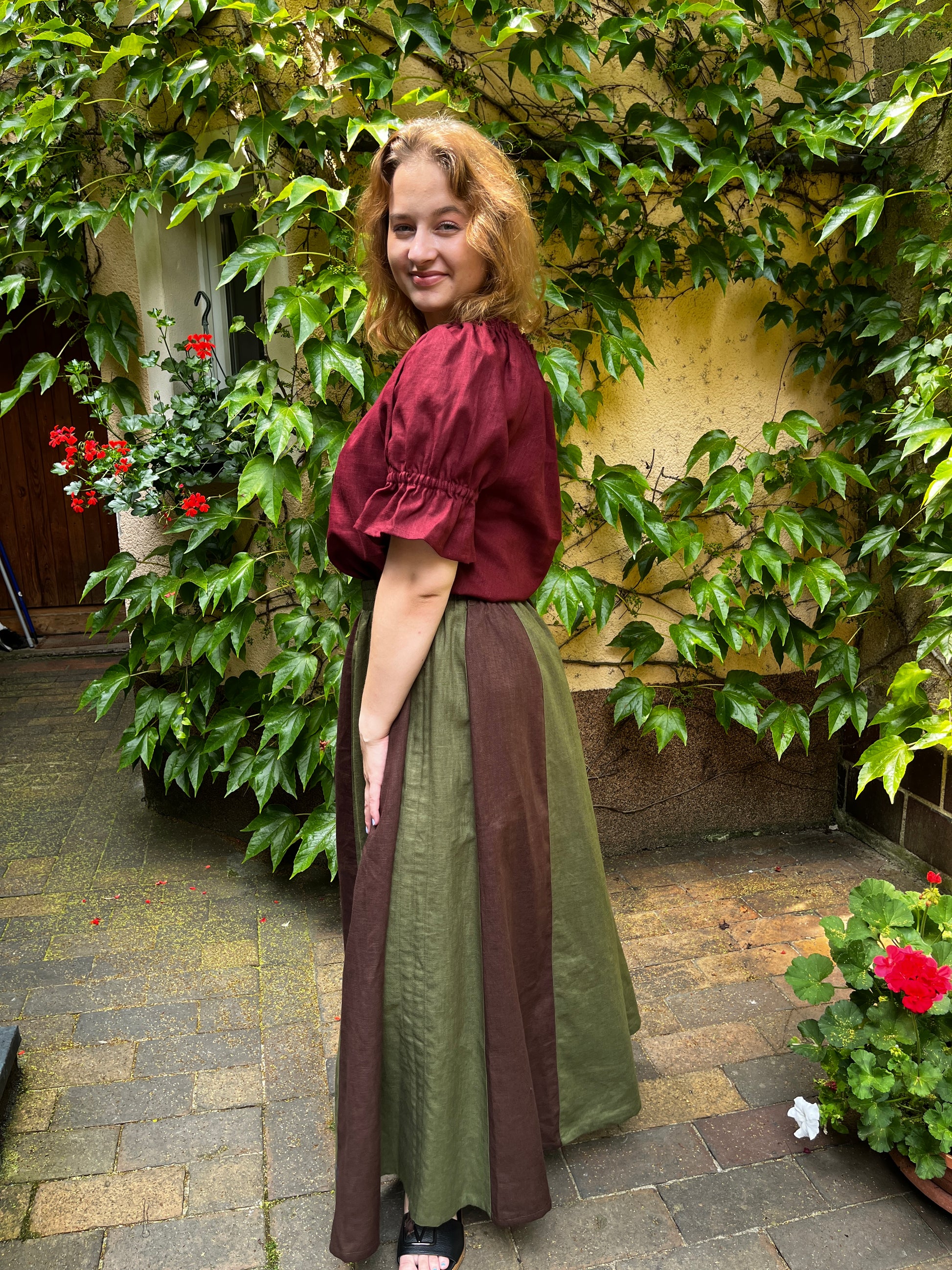 Blaudruck Greiz Bluse Elfride