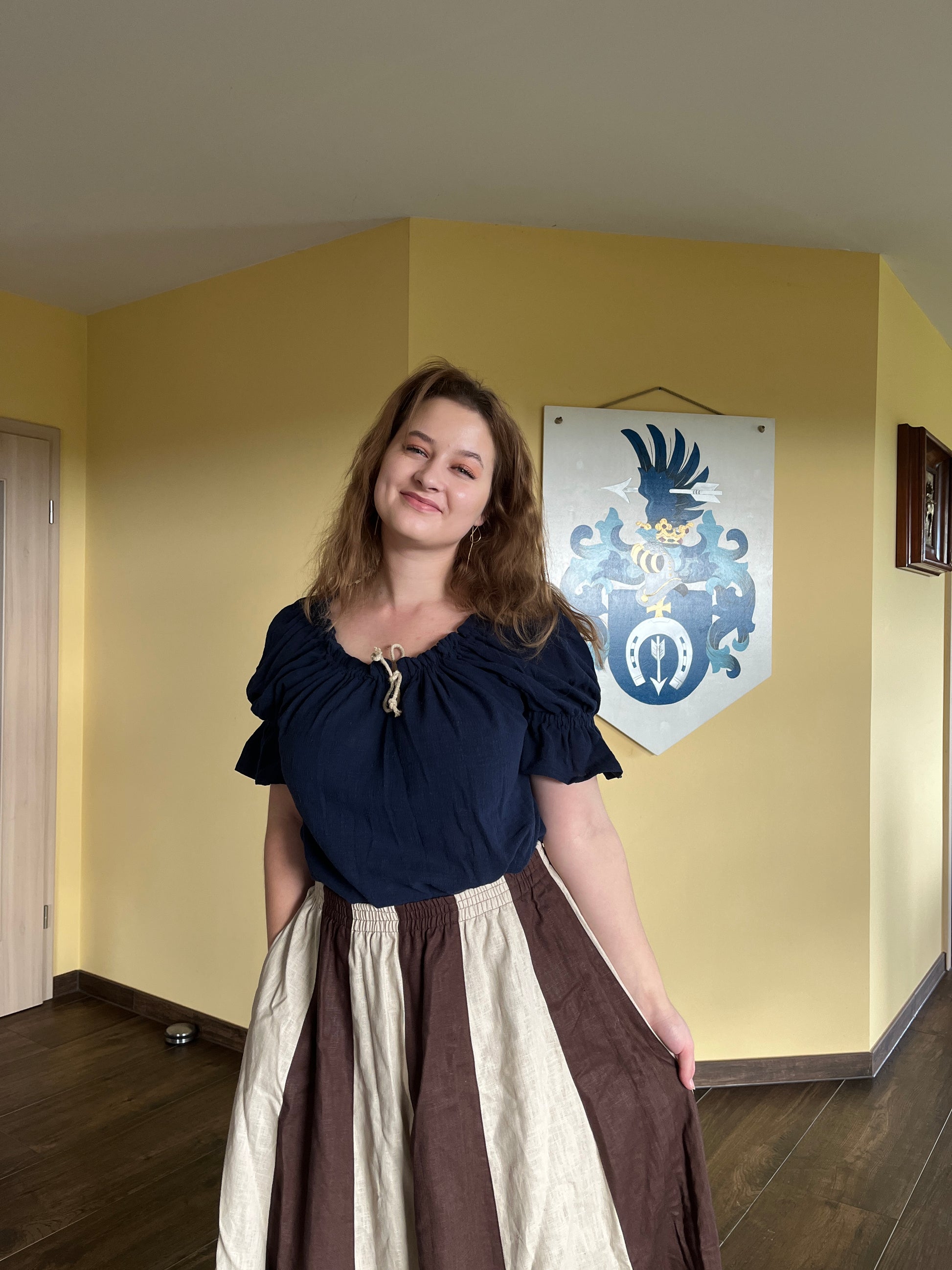 Blaudruck Greiz Bluse Elfride