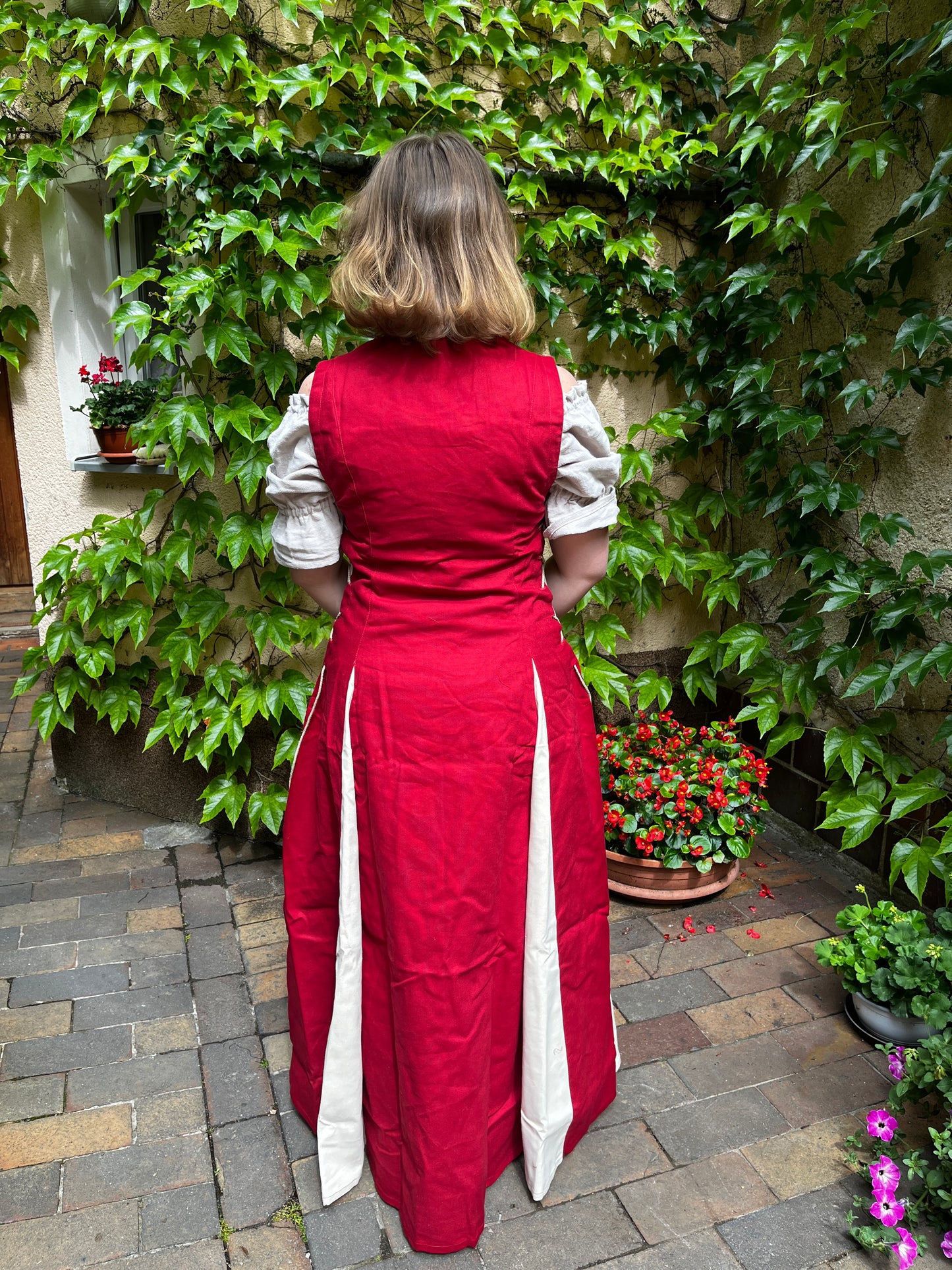 Blaudruck Greiz Kleid M11 Canvas Amalinde rot
