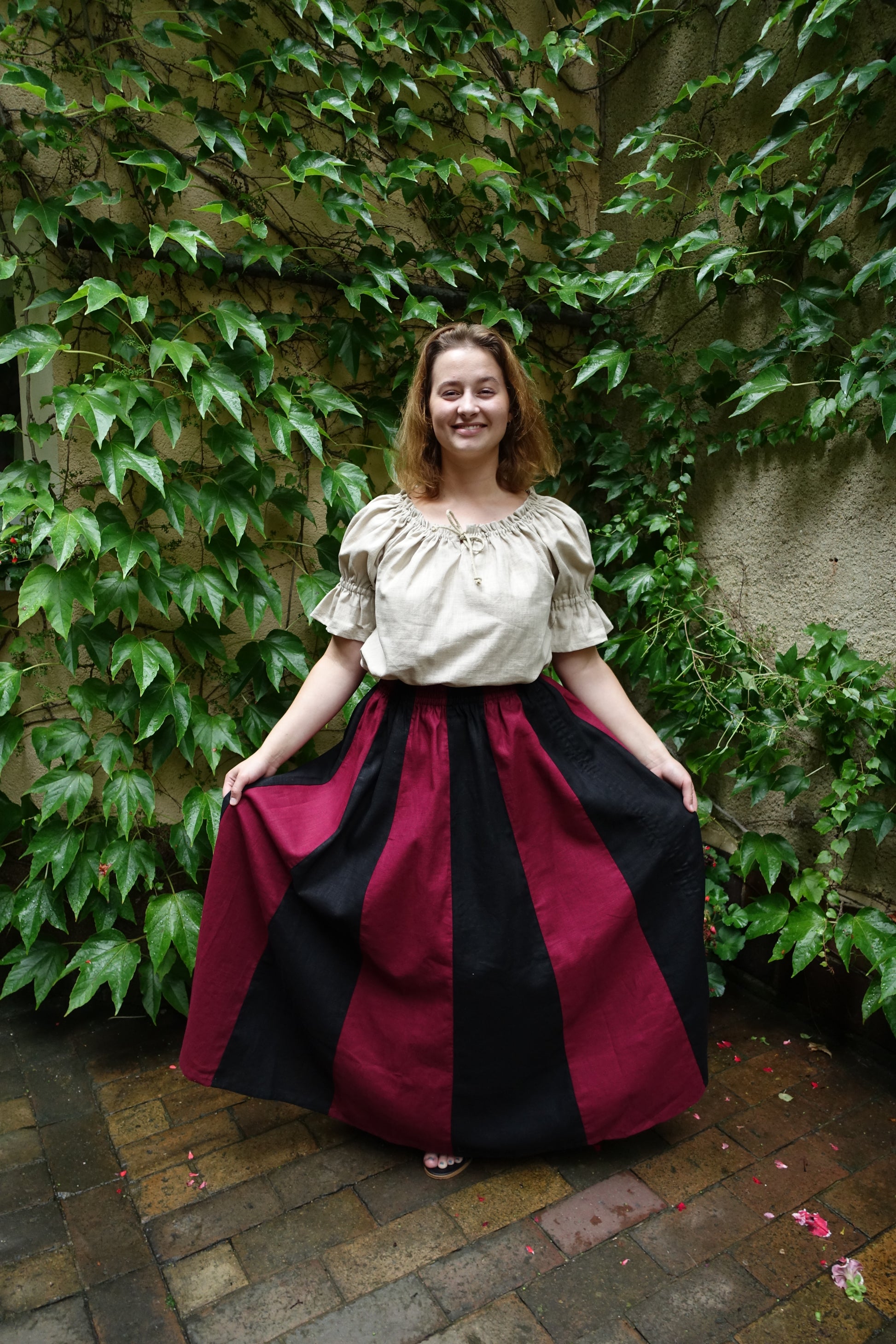 Blaudruck Greiz Kapuzenkleid Elisabeth