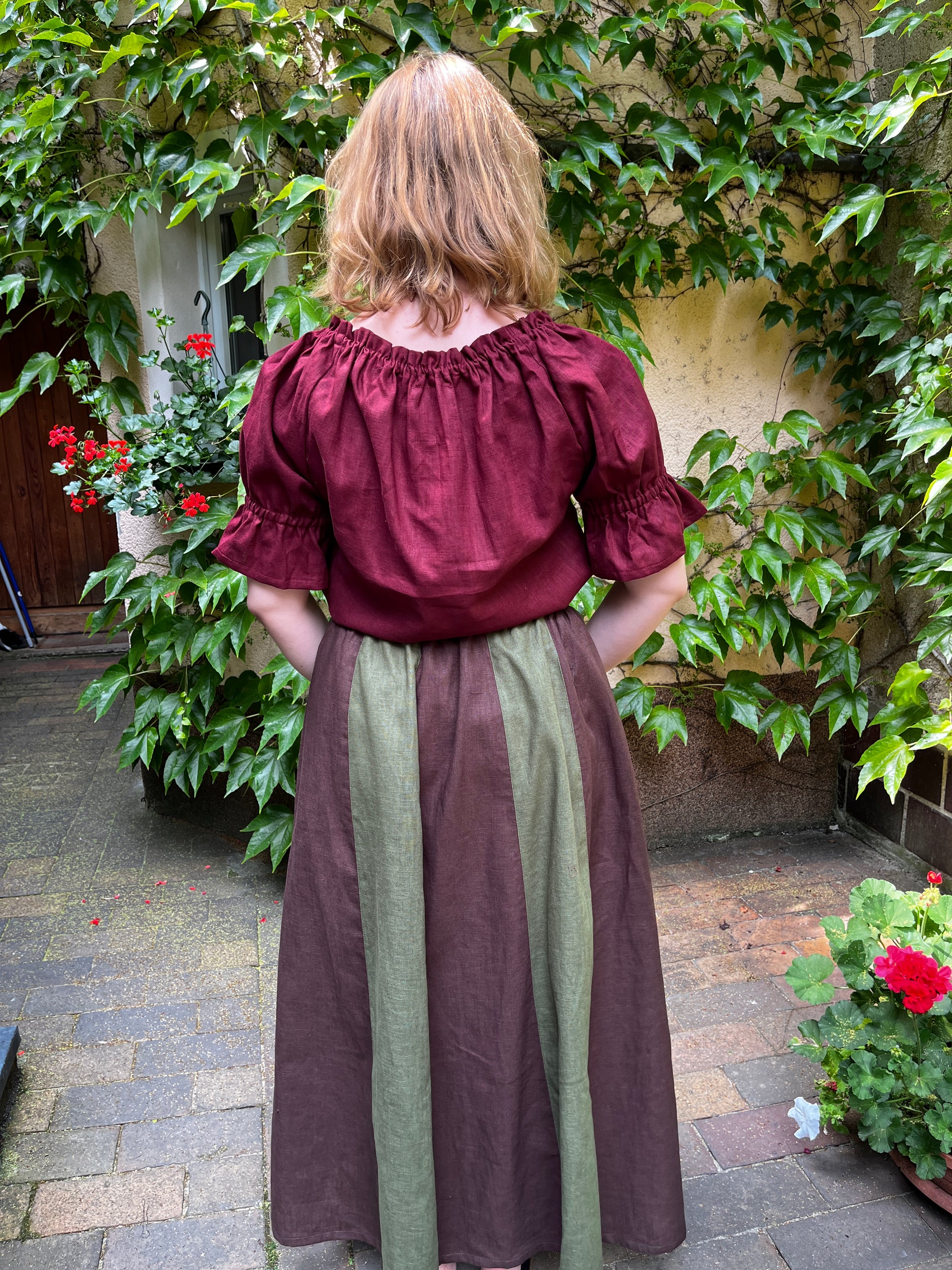 Blaudruck Greiz Bluse Elfride