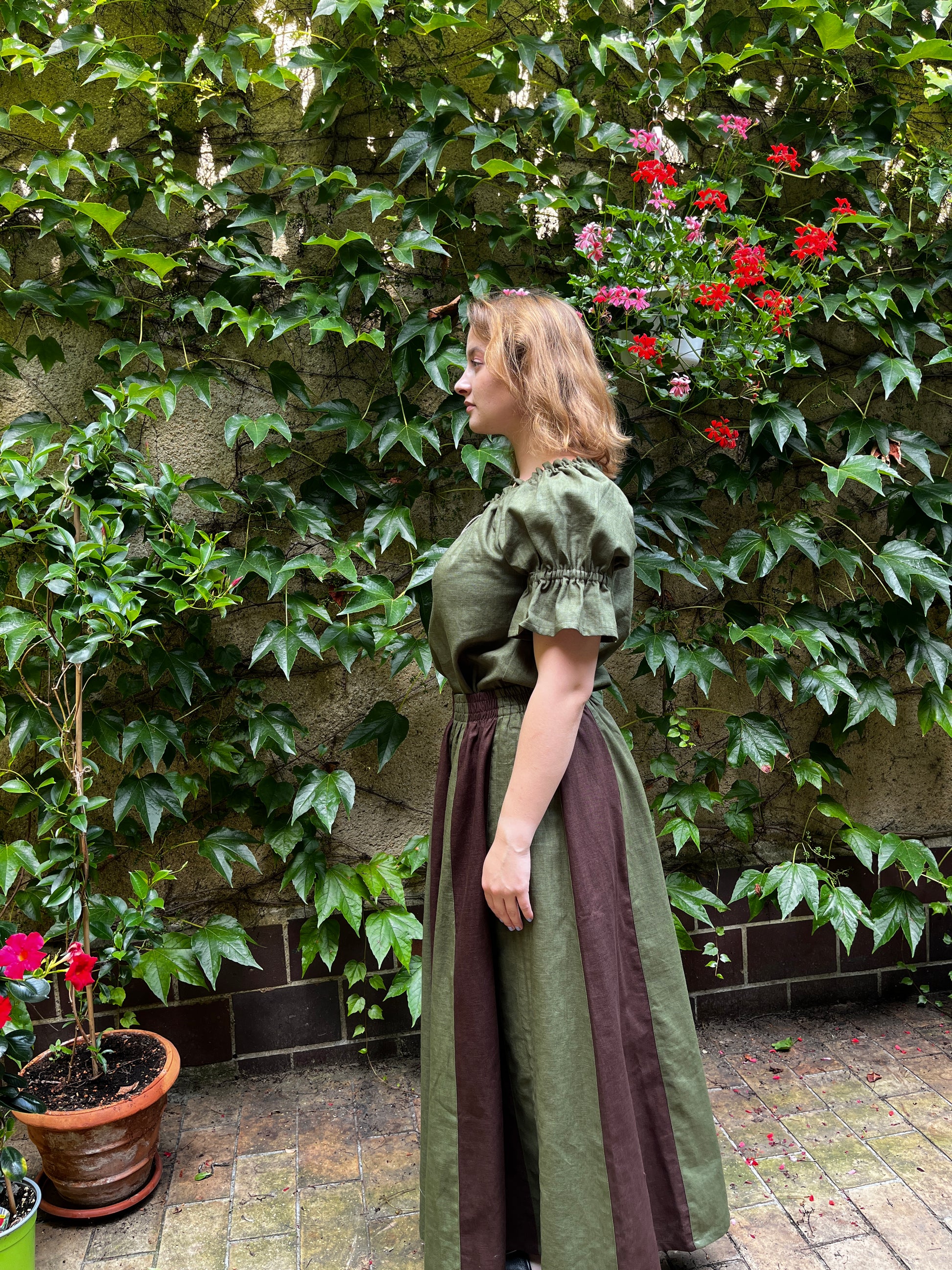 Blaudruck Greiz Bluse Elfride