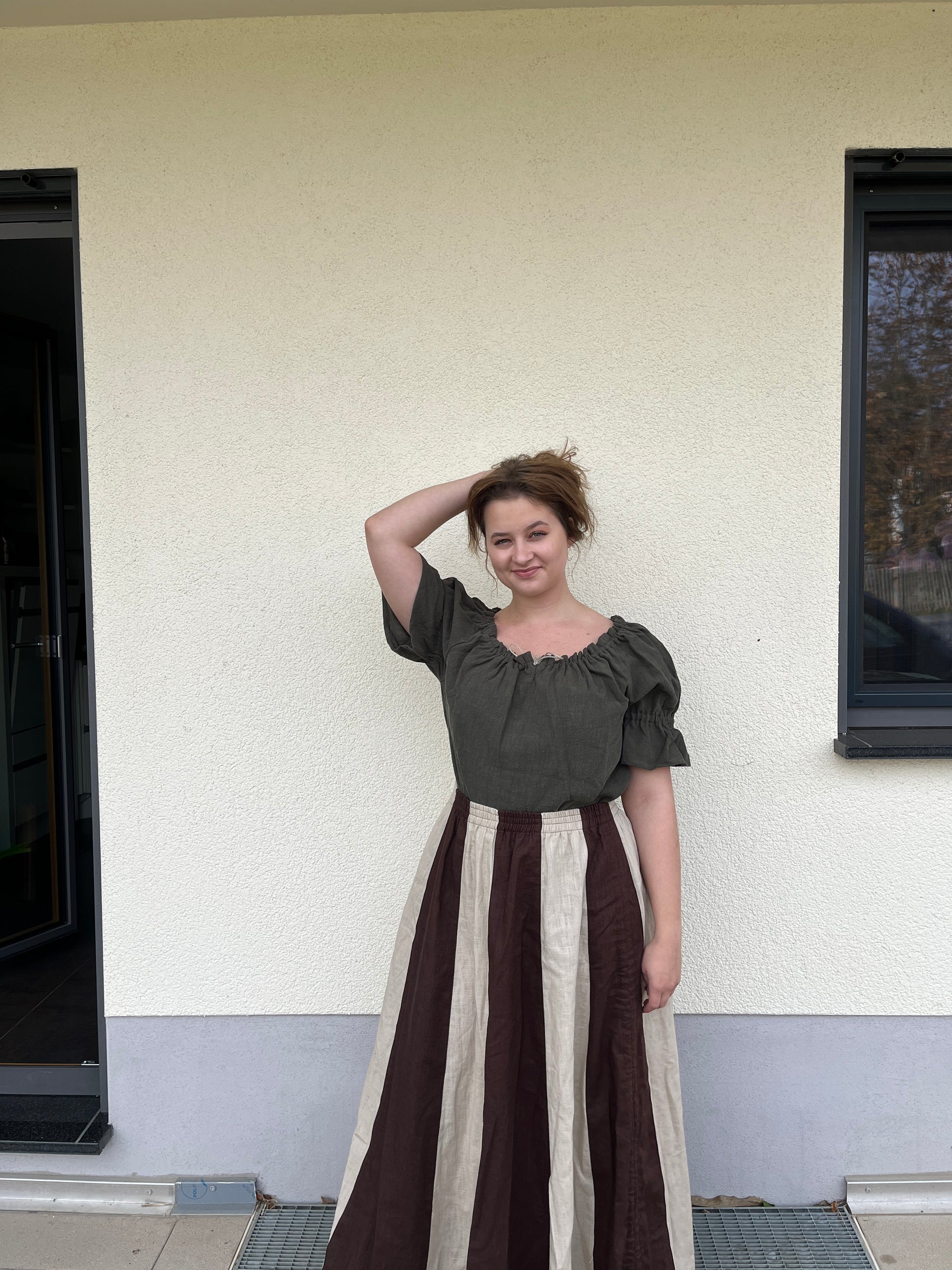 Blaudruck Greiz Bluse Elfride