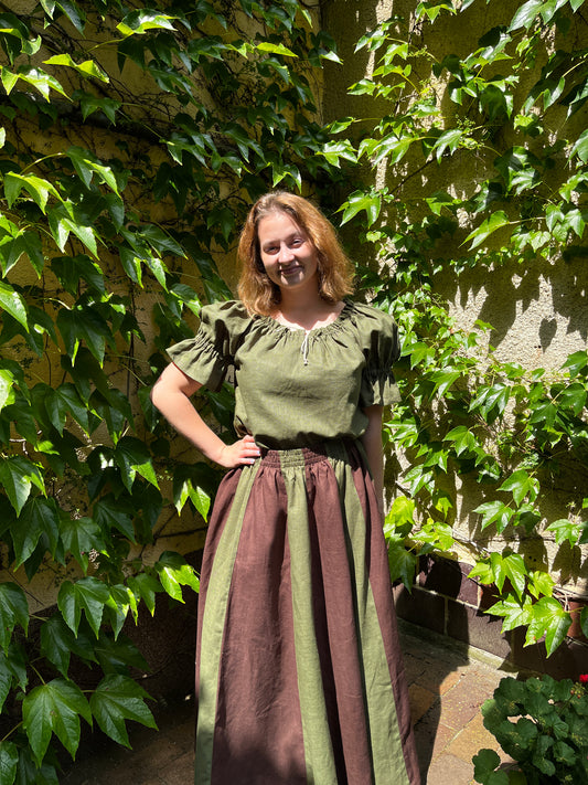 Blaudruck Greiz Bluse Elfride