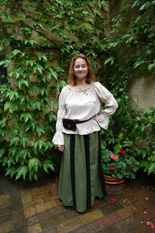 Blaudruck Greiz Bluse Diana Leinen