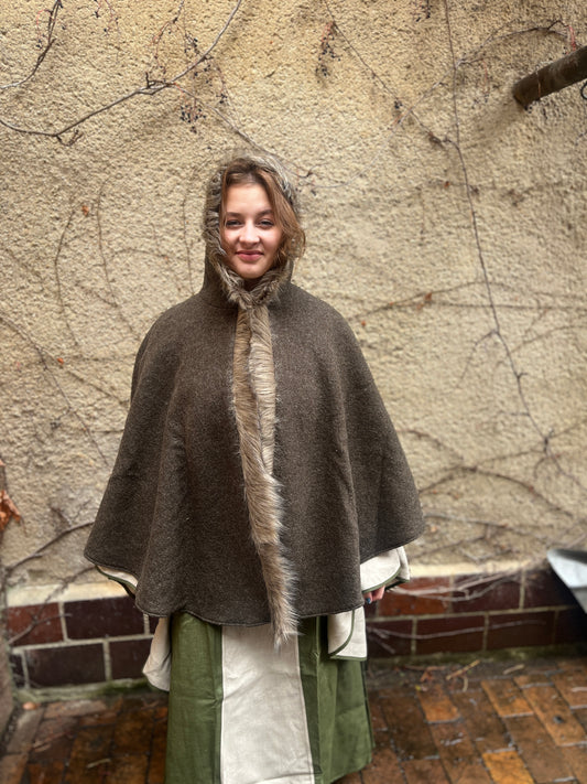 Blaudruck Greiz Damenumhang Walkloden Affra