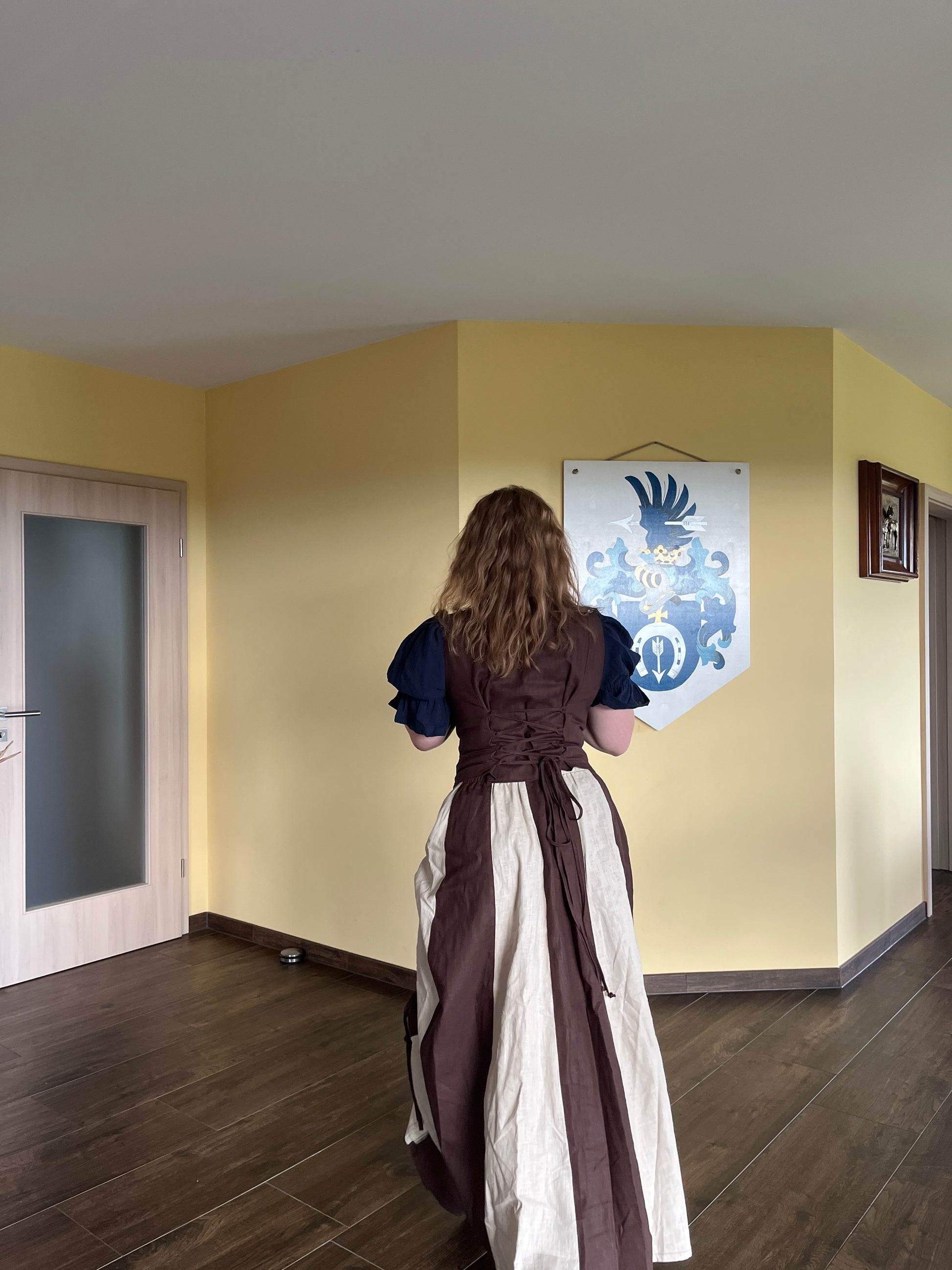 Blaudruck Greiz Kapuzenkleid Elisabeth