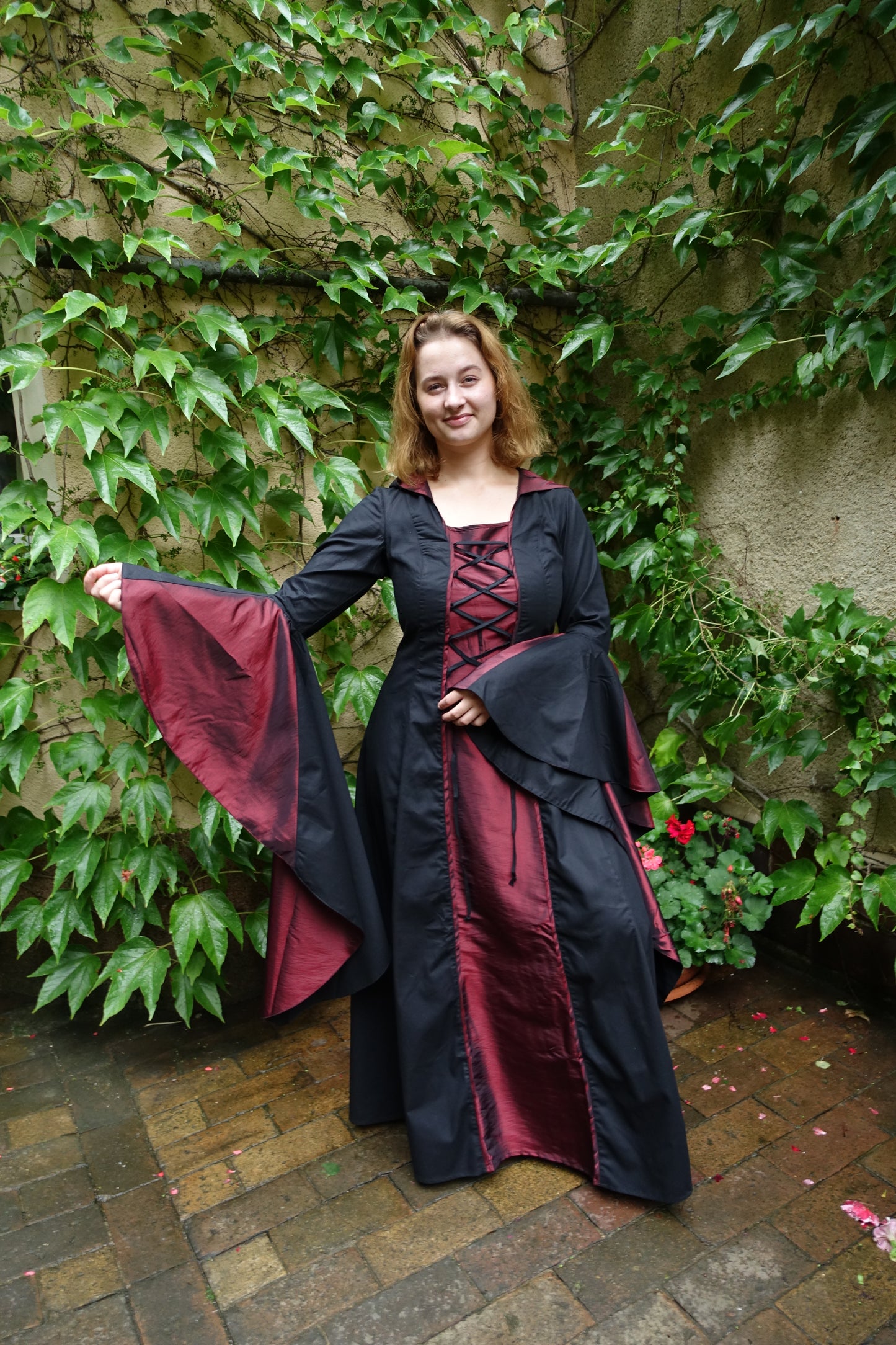 Blaudruck Greiz Kapuzenkleid Elisabeth