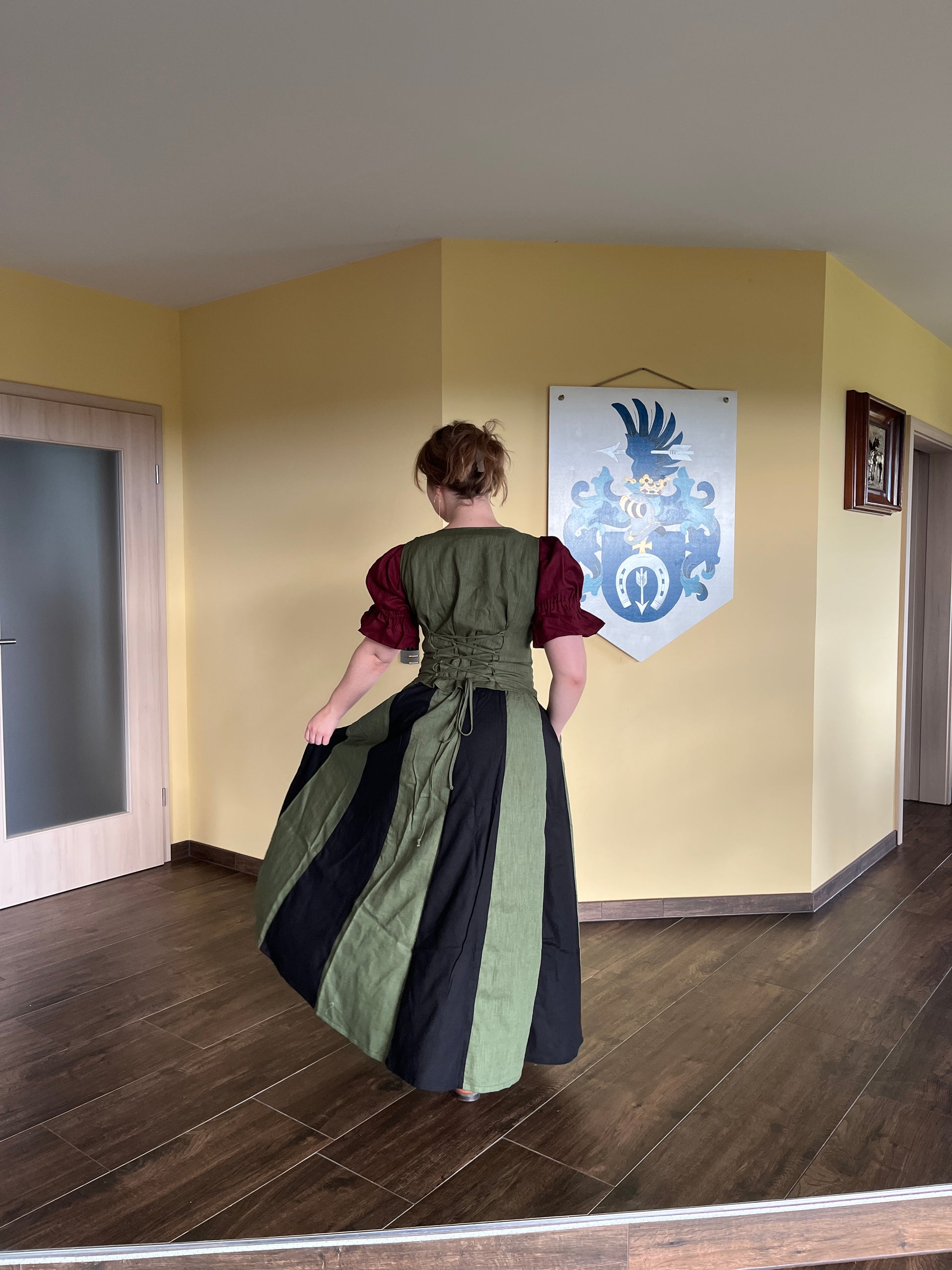 Blaudruck Greiz Kapuzenkleid Elisabeth