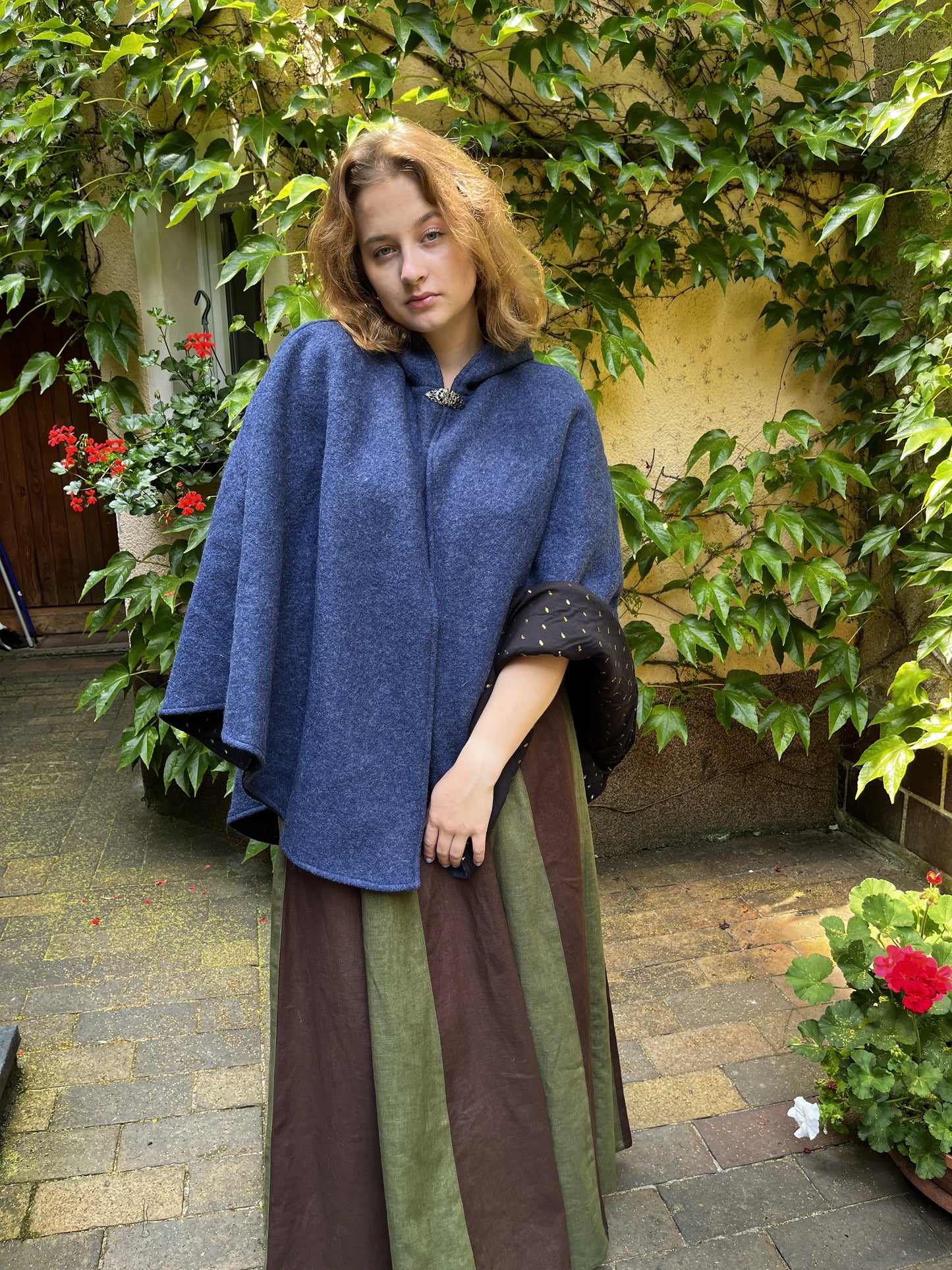 Damenumhang Walkloden Ludmilla blau
