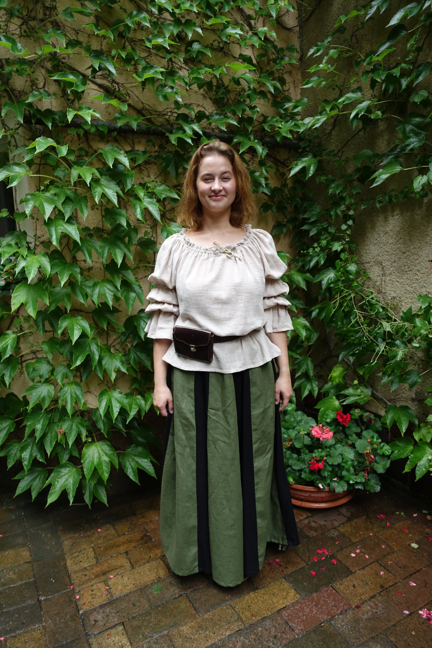 Blaudruck Greiz Bluse Diana Leinen