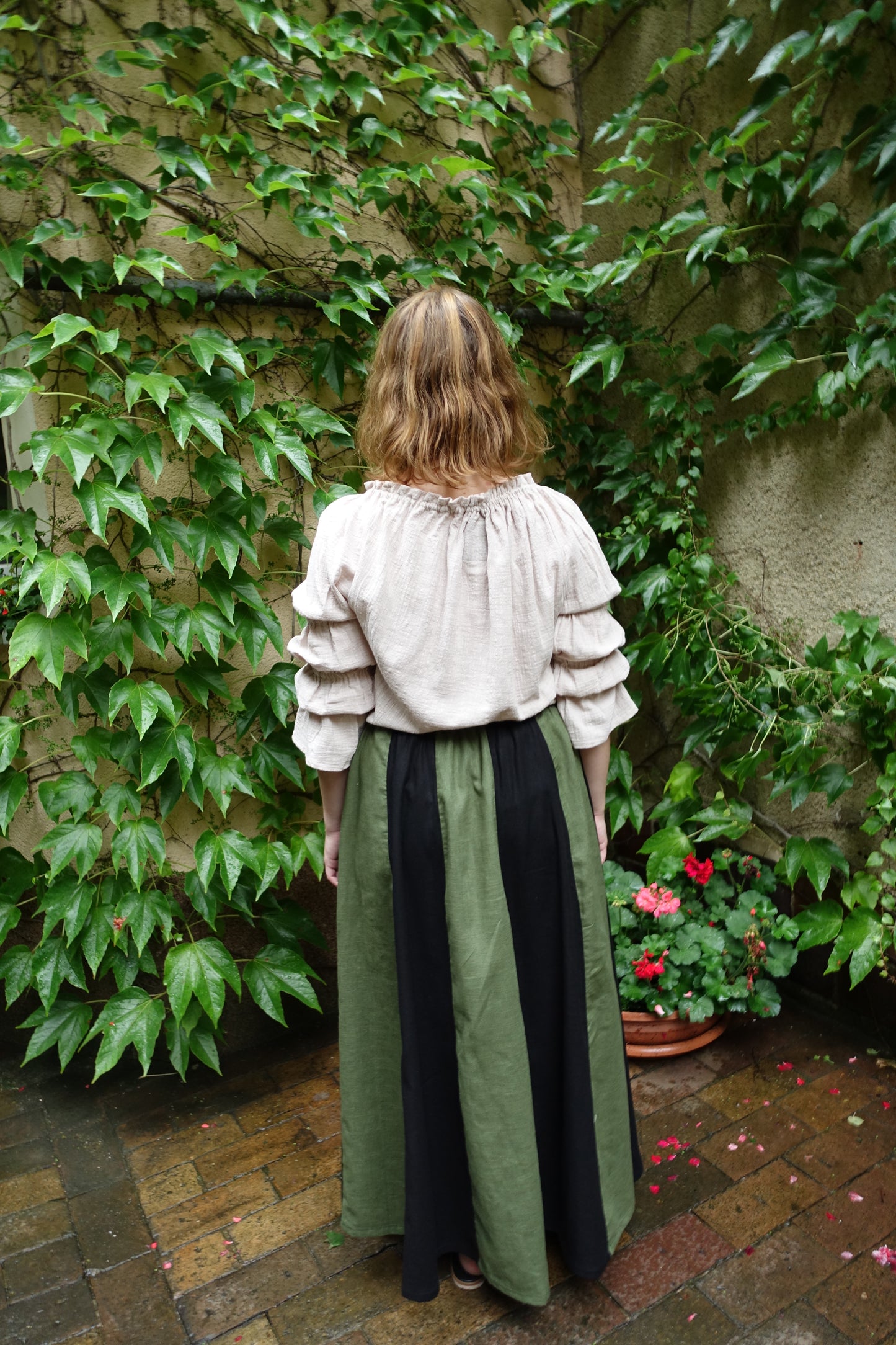Blaudruck Greiz Bluse Diana Leinen