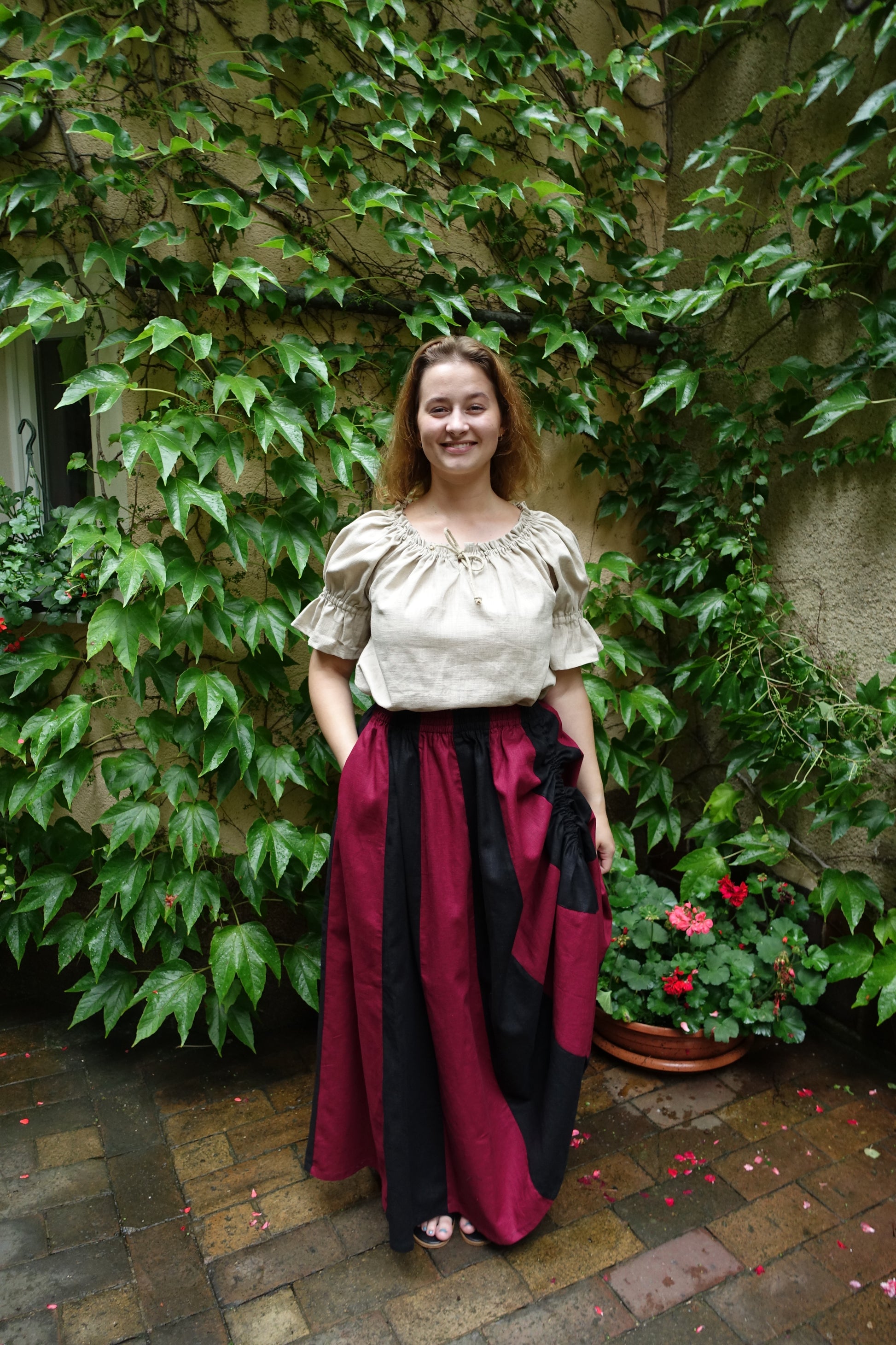 Blaudruck Greiz Kapuzenkleid Elisabeth