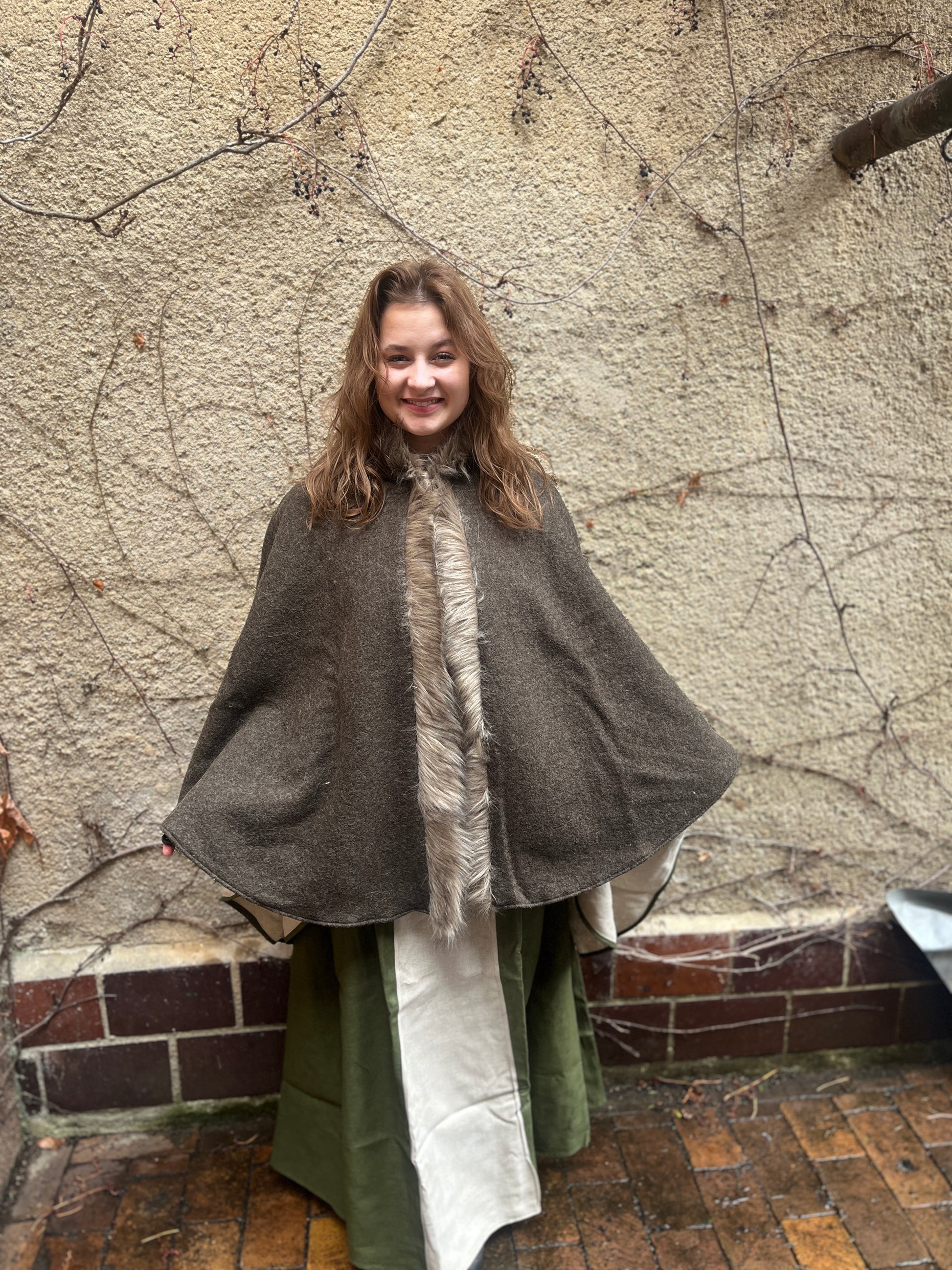 Blaudruck Greiz Damenumhang Walkloden Affra